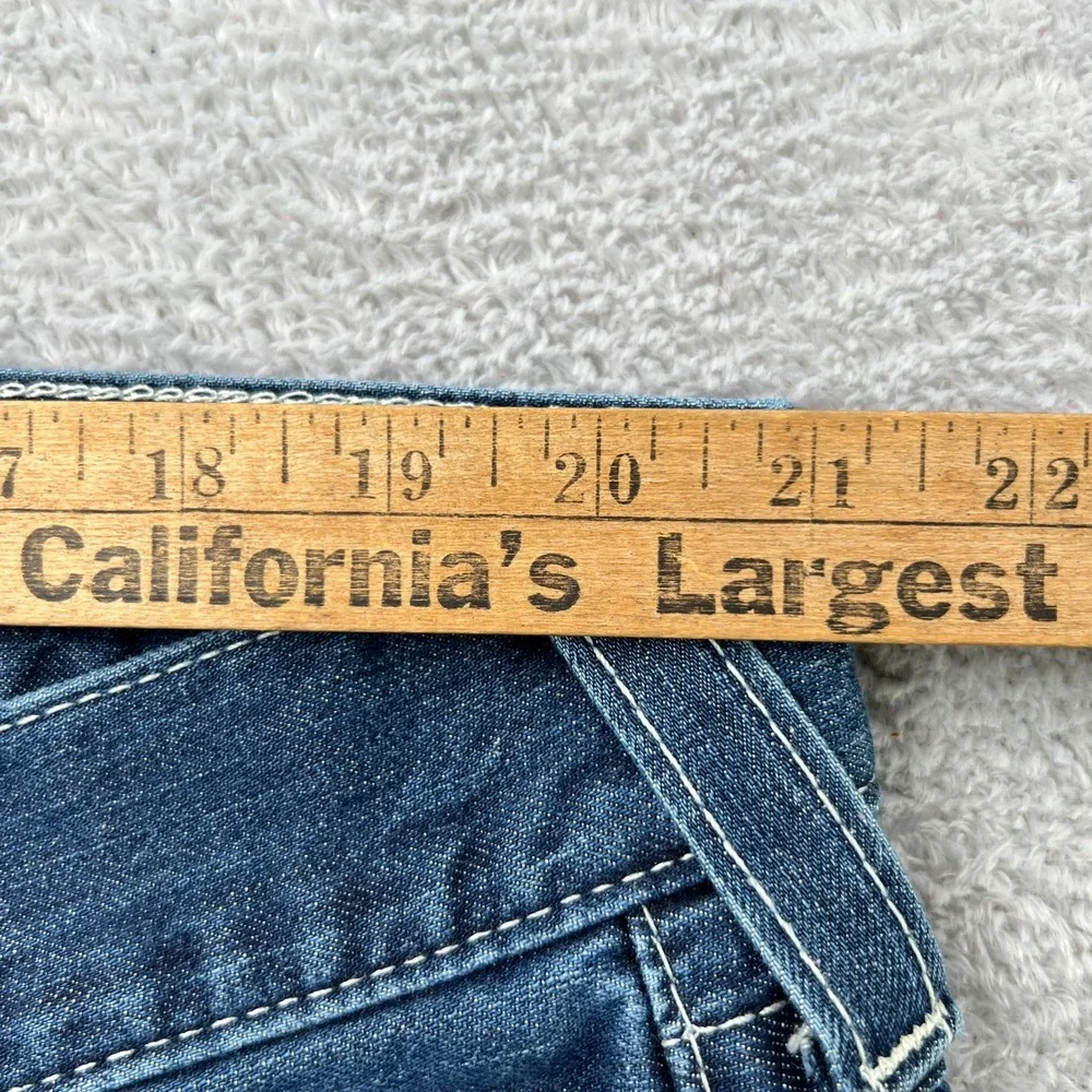 True Religion Ricky Big T Jeans 42 Straight Blue‎ Mens Y2K Contrast Stitch USA